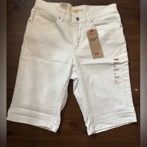 Levi's Classic White Denim Shorts